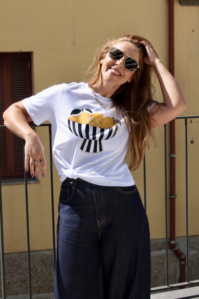 T-shirt Algodao Organico estampado Limoes - AURA Store