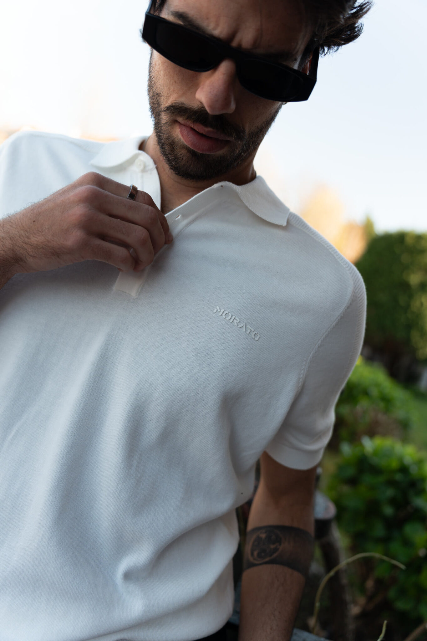 Polo de malha em cru